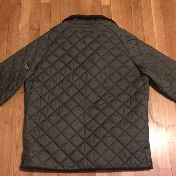 A quilted olive green Ralph Lauren driving coat - Picture 2 of 3